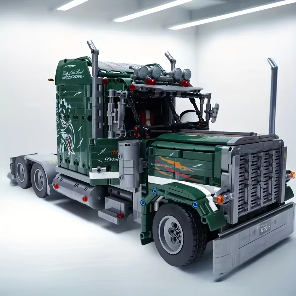 MOC تكنيك شاحنة رئيس جرار سوبر سباق السيارات 2105 قطعة ألعاب مكعبات البناء مجموعة سيارة الطوب أفضل هدايا عيد الميلاد عيد الميلاد