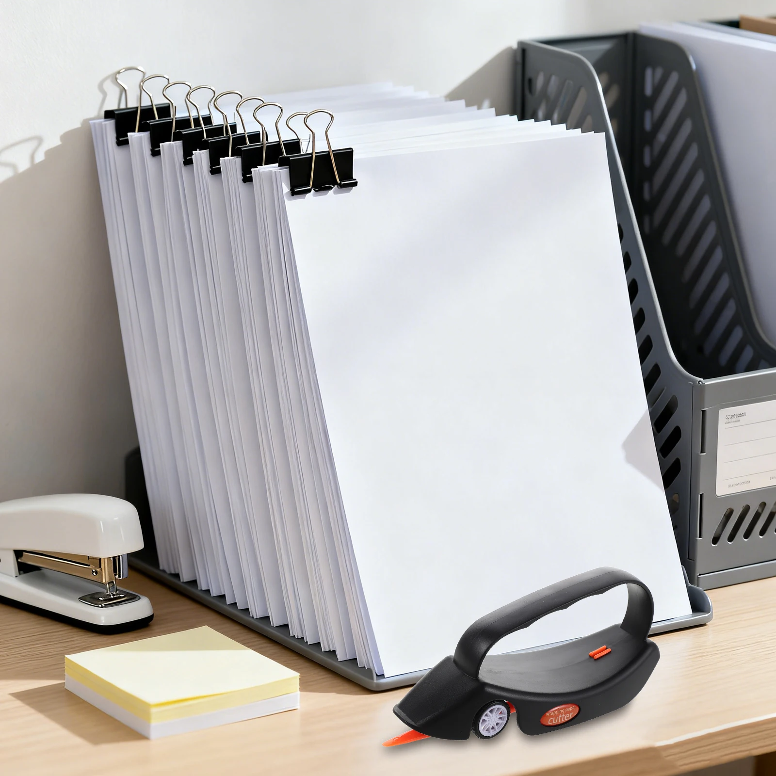 1Set Portable Paper Cutter Slider Ergonomic Handle Precise Cutting Edge for Wrapping Paper Cutter Tool Holiday Christmas