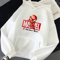 Disney Spiderman Print Women Hoodies Cute Marvel Graphic Sweatshirt Superhero Kawaii Streetwear Casual Cartoon Pullover Tops