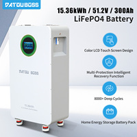 DATOUBOSS 51.2V/300Ah LiFePO4 Battery 15.36kWh Solar Home Energy Storage Battery Pack Pulley Design Support Parallel Connection