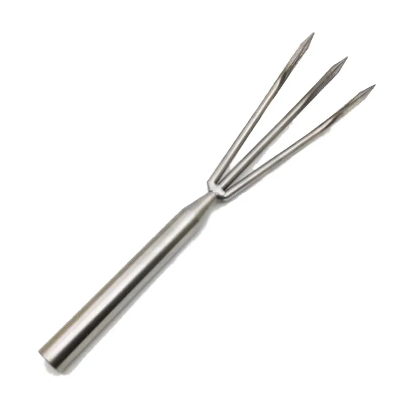 Stainless steel solid welded handle three-tooth small rake Three-claw rake for bonsai pots Gardening soil rake