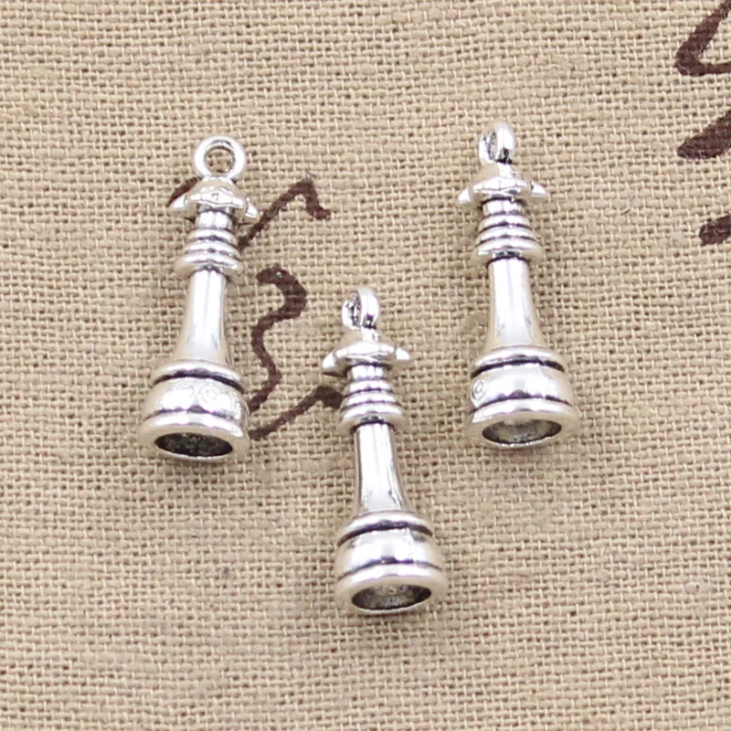 10pcs Charms Chess Knight Bishop Pawn King Queen Rook Antique Pendants,Vintage Tibetan Bronze Silver Color DIY Handmade Jewelry - view 4