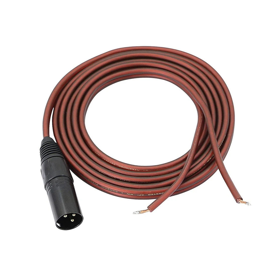 Cable de altavoz XLR chapado en oro, conector macho de 3 pines, Cable desnudo de altavoz a enchufe XLR, Cable de Audio de repuesto, extremo abierto