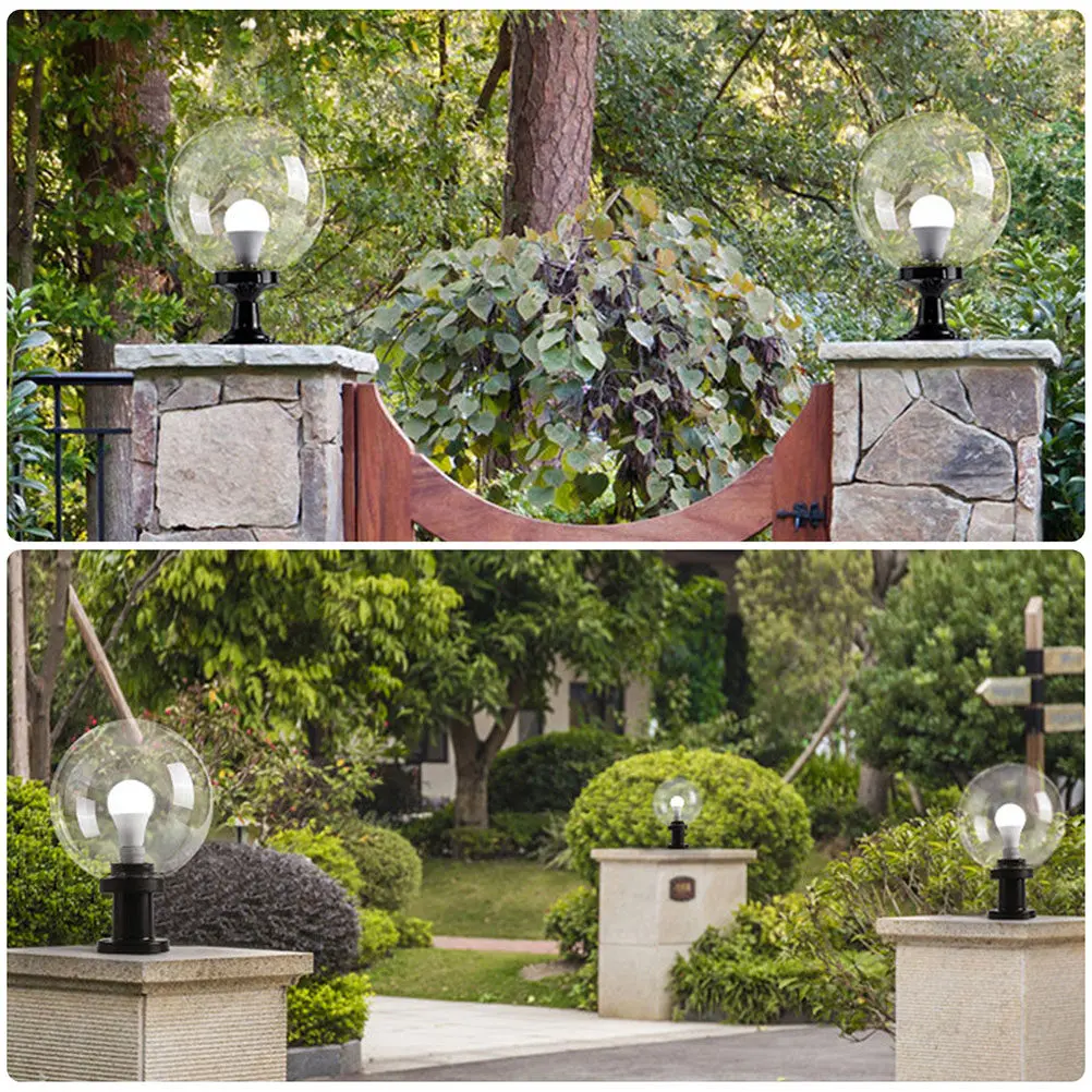 Round Globe Lamp Shade Outdoor Post Lamp Shade Porch Light Cover Replacement Globe Lampshade Garden Light Cover