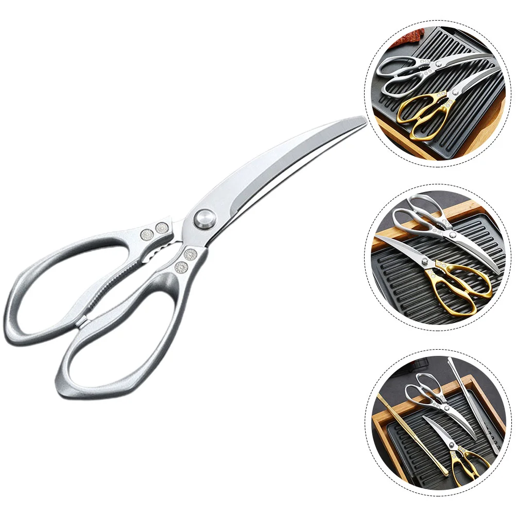 Pour Kitchen Scissors Barbecue Korean Separate Silver Stainless Steel Household