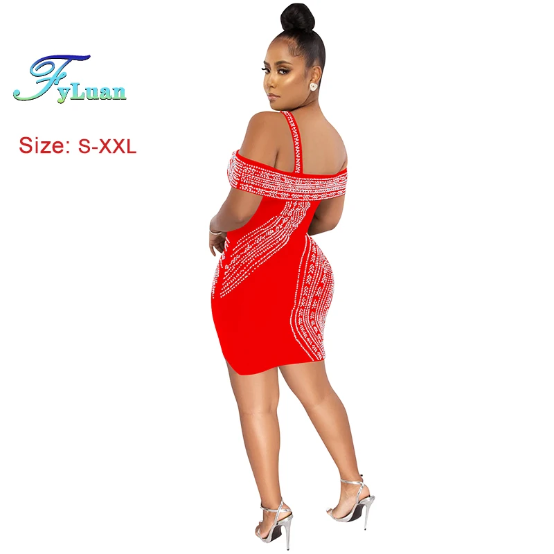 2025 Elegant Sexy Women Backless Bodycon Mini Dress Hot Rhinestones Crystal Cross Bandage Diamonds Dresses Evening Prom Clothes