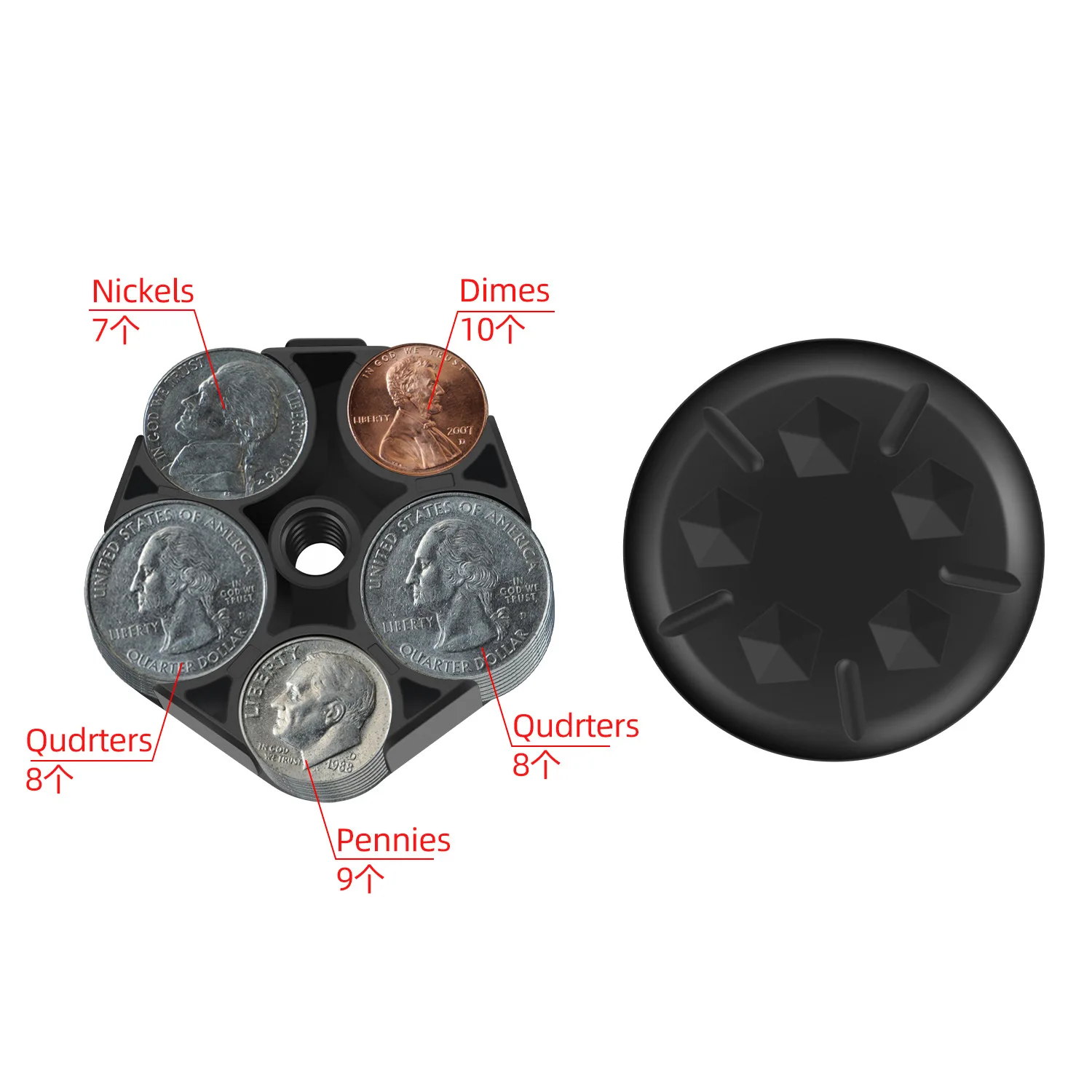 New Portable Outdoor Hanging Waist Loss Prevention Dollar Coin Organizer Multi-functional Plastic Game Coin Categorizing Case