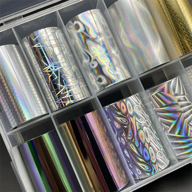 1 Box Laser Fish Scale Nail Foils for Transfer Paper Metal Silver Mirror Nails Wraps Chameleon Superior Nail Art Decorations