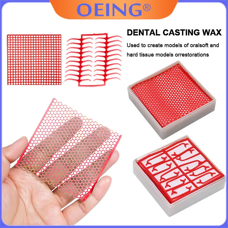 1Box Wax Products for Dental Technicians; Wax Mesh for Processing Plants; Dental Casting Wax; Square and Round Holes; T-Cards