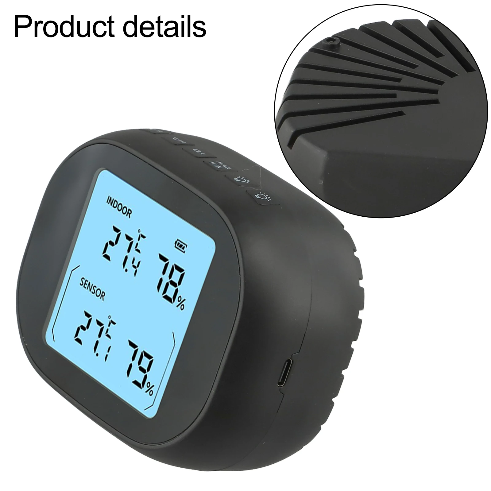

135x120x60mm Packaging Wireless Thermometer Humidity Range 20 99 Temperature Range -10 60 Adjustable Light Brightness