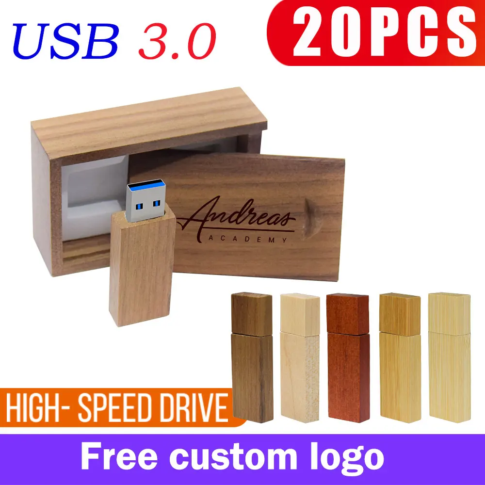 

20 шт./лот деревянный бизнес-накопитель USB 3,0 флэш-накопитель из натурального дерева 4 ГБ 8 ГБ 16 ГБ 32 ГБ 64 ГБ флэш-накопитель Бесплатный индивидуальный логотип