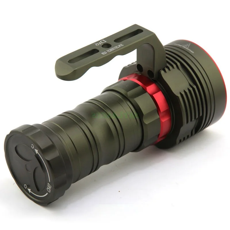 السوبر مشرق DX6 10000 لوميمز تحت الماء 200 متر الغوص مصباح يدوي 6x XM-L2 LED الغوص الشعلة ضوء مصباح فانوس بواسطة بطارية 4x18650
