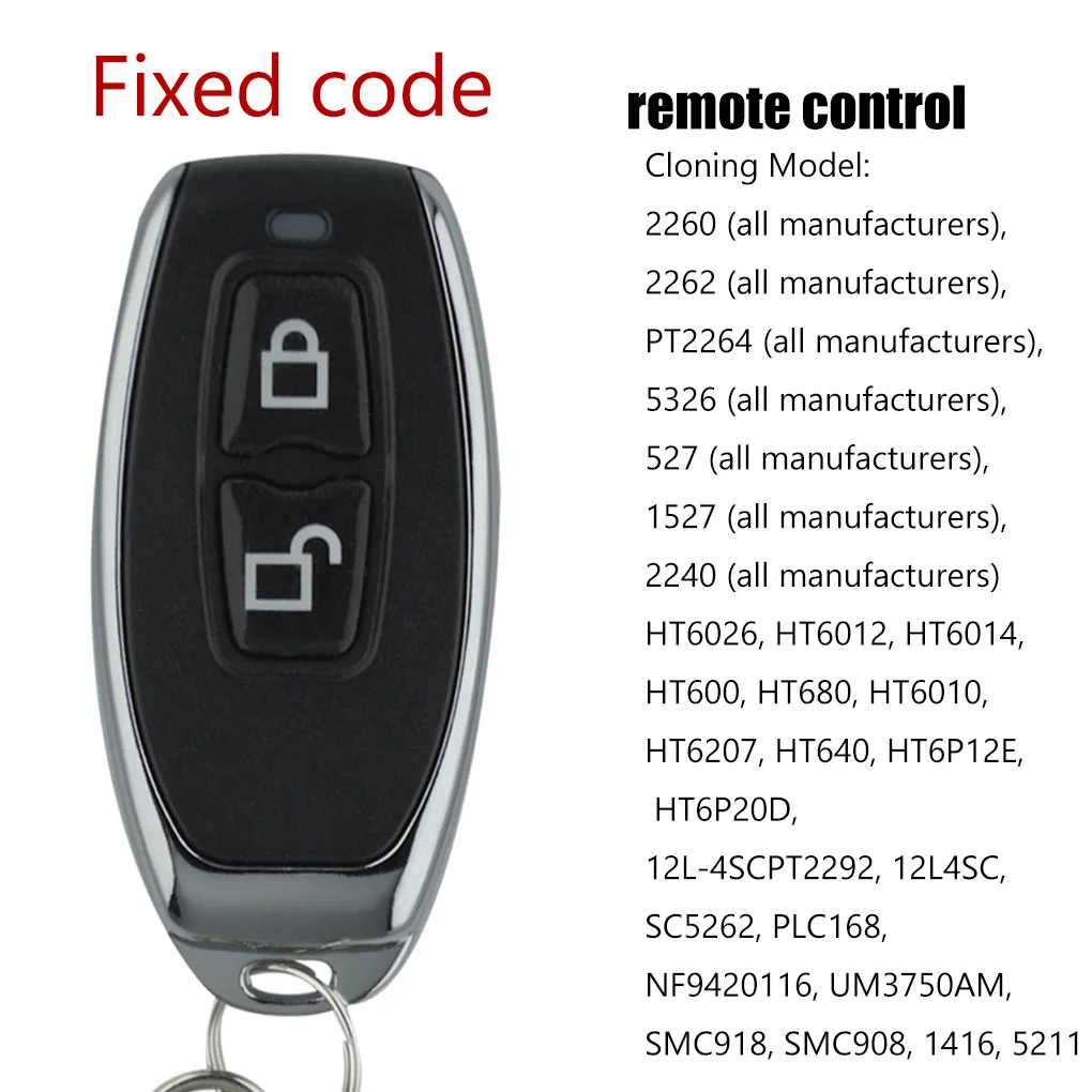 2-channel, universal learning code remote control, 433,92 MHZ electric lift garage door remote control