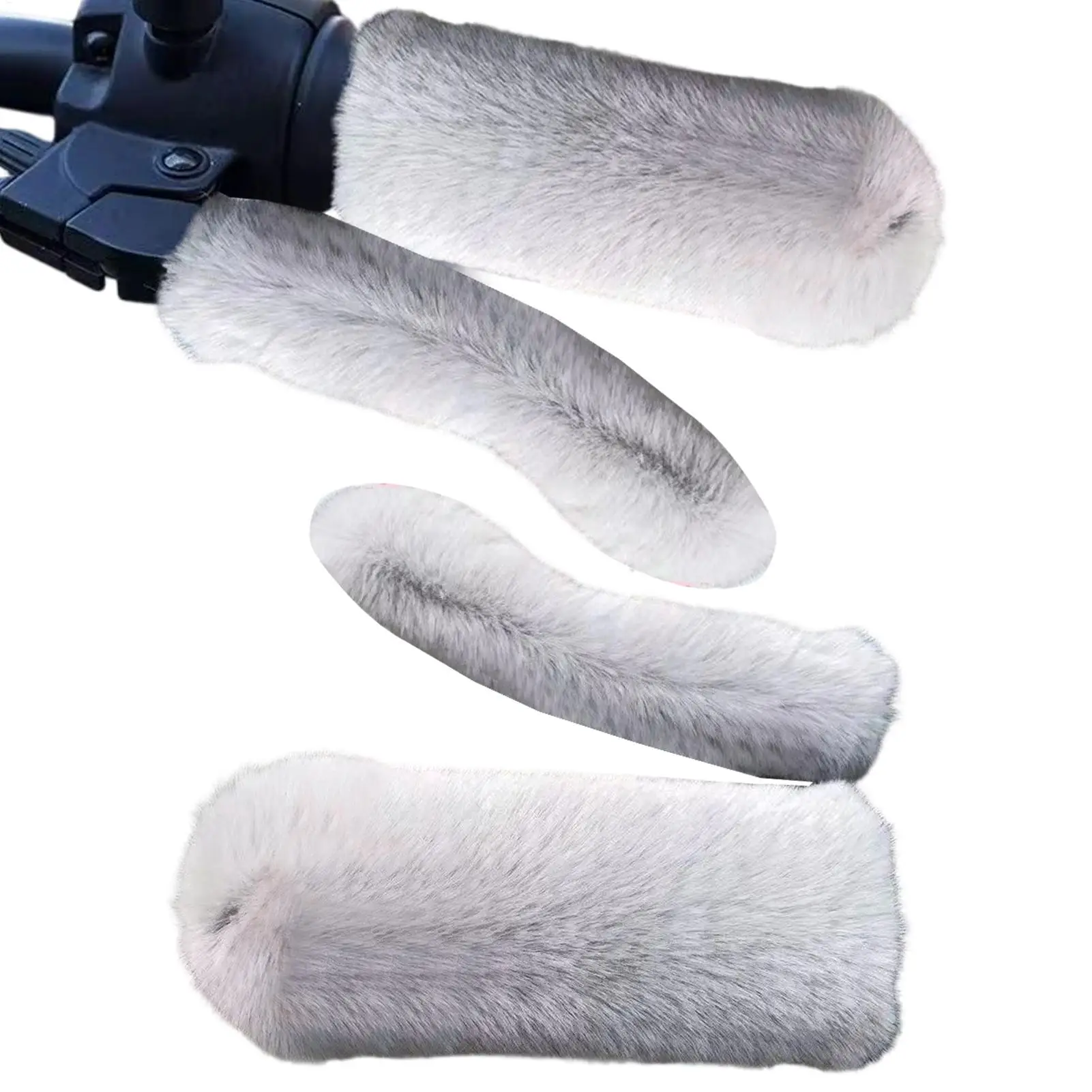 Motorcycle Grips Warm Plush Hand Warmers Winter Electric Bike Handlebar Covers For Men Women Tricycle ATV Motorbike Snowmobile