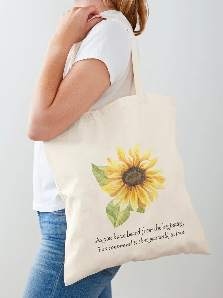 

Сумка-шоппер Sunflower 2 John 1:6, женская сумка для покупок, сумка для покупок в магазине, сумки для покупок для женщин