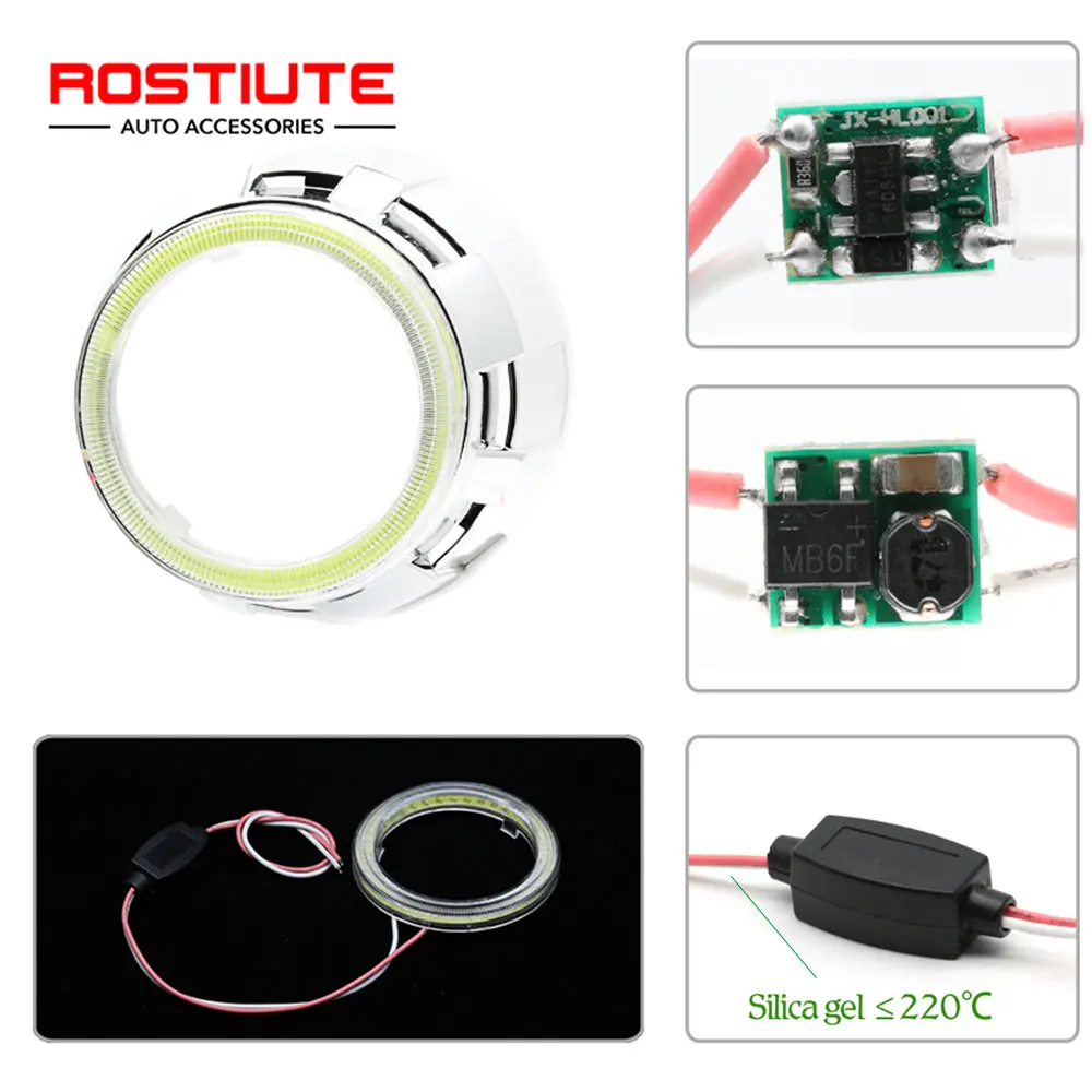 2PC 12-24V COB Led Halo Ring Angel Eyes for Car Motorcycle Circular Led Light Ring 70mm 80mm 90mm Daytime Running Headlight Buld