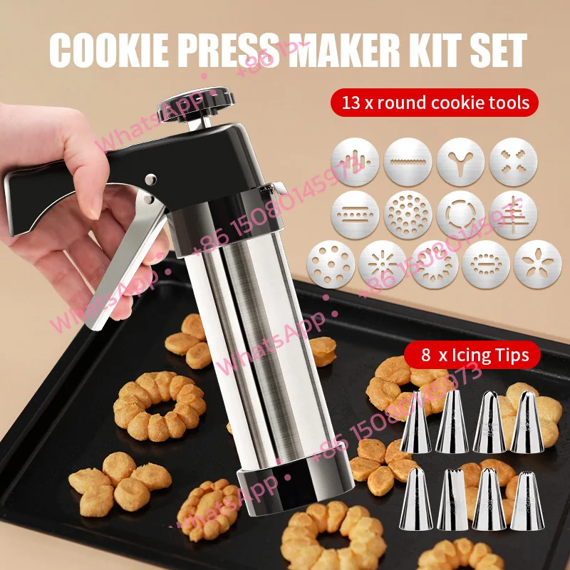 Cookie Gun Extrusion Cookie Machine Cream Piping Gun Piping Mouth Melting Bean Baking Tool Household Set Mold