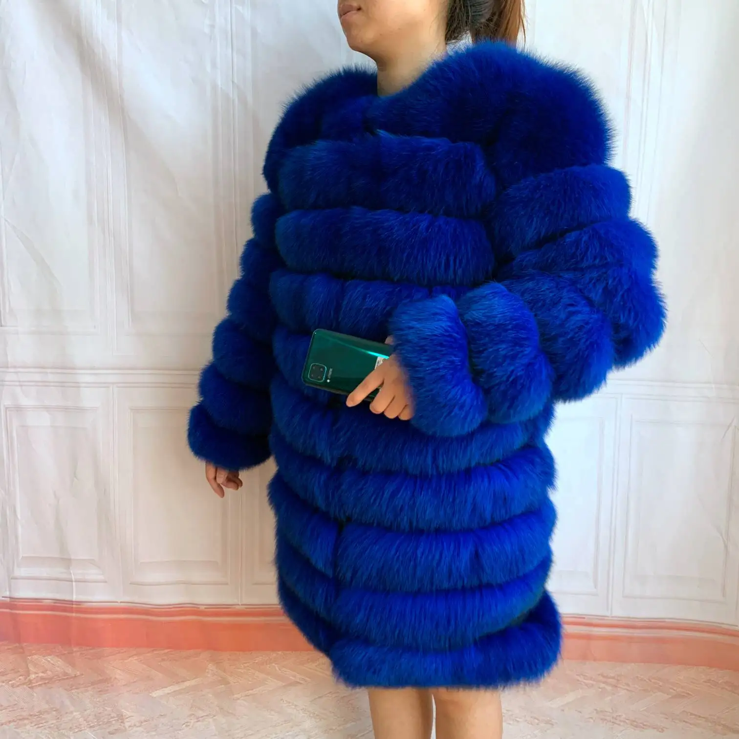 NEW 4in1 Real Fox Fur Long Coat Winter Coat for Women Jackets Vest Winter Outerwear Women Fox Fur Coat High Quality Fur Clothes