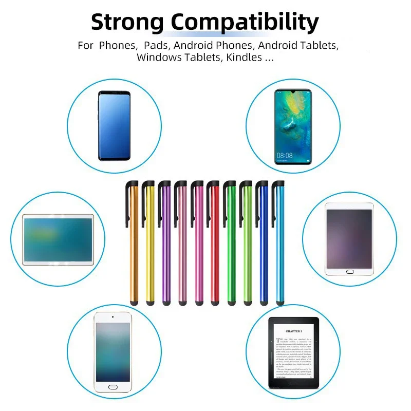 Stylus Universal de Metal para pantalla táctil, lápiz capacitivo para teléfono inteligente, tableta y Pc, entrega rápida, 1 unidad