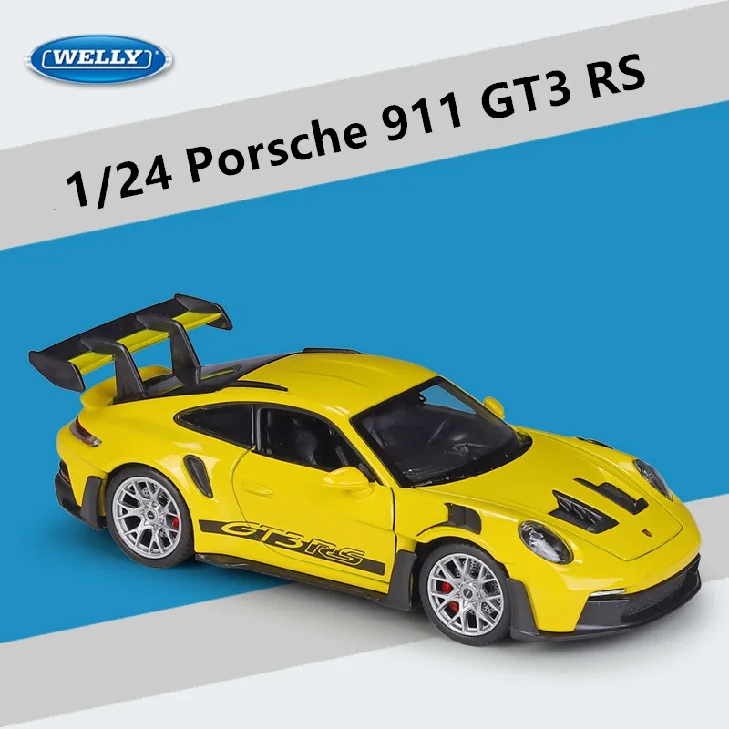 Welly 1:24 Porsche 911 GT3 RS Alloy Sports Car Model Diecast Metal Track Racing Vehicles Car Model Simulation Toy Gift