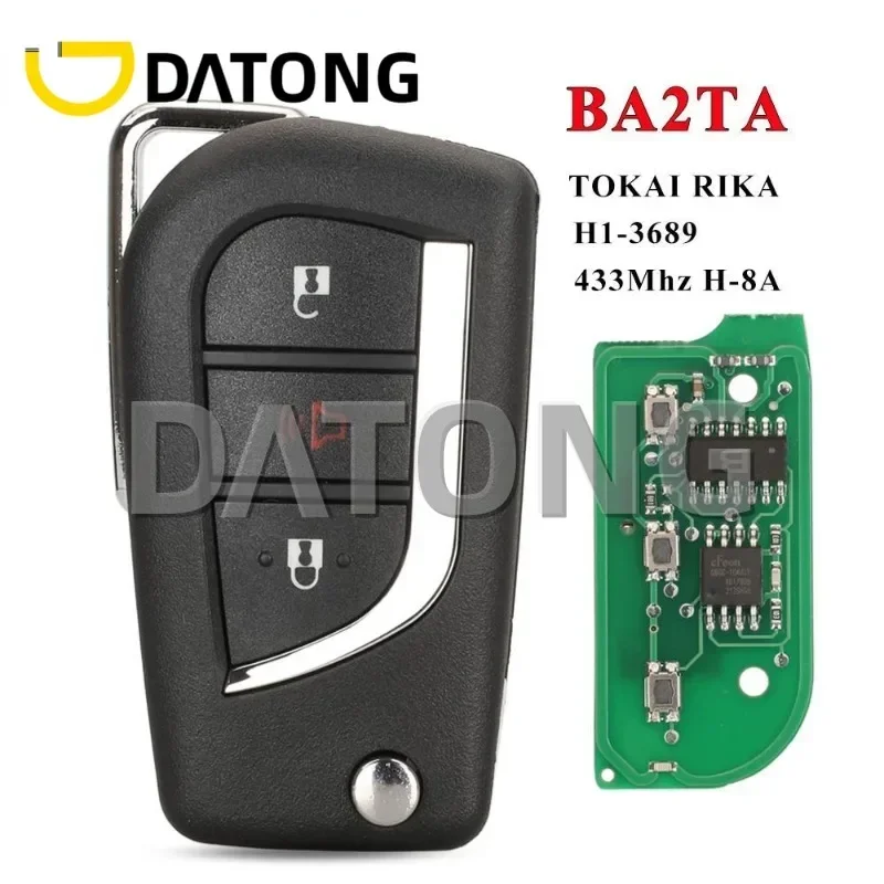 

CHANKey FCC BA2TA Flip Remote Car Key For Toyota Vios Hilux RAV4 Yaris 2015+ 433MHz 8A Chip 89070-0KB40 TOKAI RIKA H1-3689 Fob