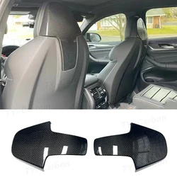 Fundas de asiento trasero de coche de fibra de carbono Real, embellecedor de carcasa de asiento trasero para BMW G80, M3, F91, F92, F93, M8, F97, X3M, F98, X4M, 2020