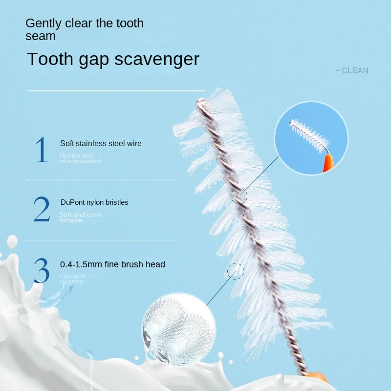 歯間ブラシの健康ケア、歯プッシュプル、食品とプラーク、より良い歯口腔衛生ツール、0.6〜1.5ミリメートル、60個