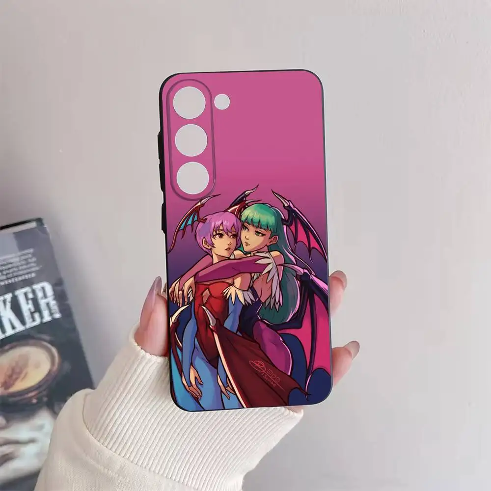 M-Morrigan A-Aensland Funda de teléfono para Samsung Galaxy A73,72,51,53,52,71,22,5G,Note,J7,8,9 Funda negra suave