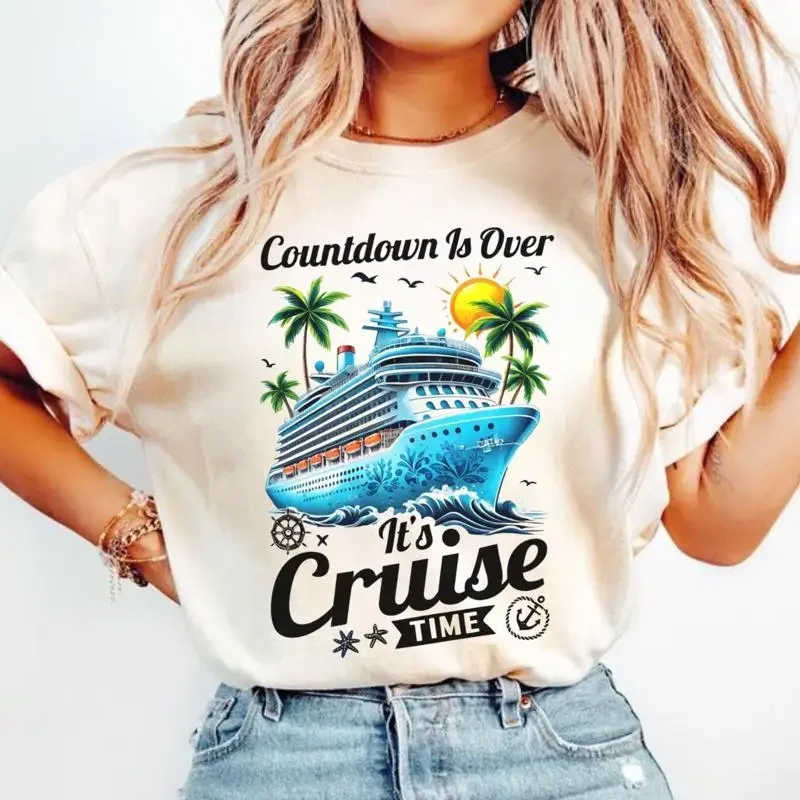 Countdown Is Over It'S Cruise Time T Shirt Vacation Ship Ocean Tr