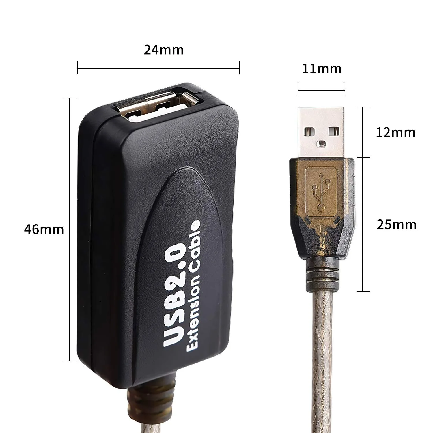 5M 10M 15M 20M Przedłużacz USB 2.0 męski do żeńskiego aktywnego wzmacniacza Bezprzewodowa karta sieciowa Przedłużacz do drukarki komputerowej — zdjęcie produktu 6