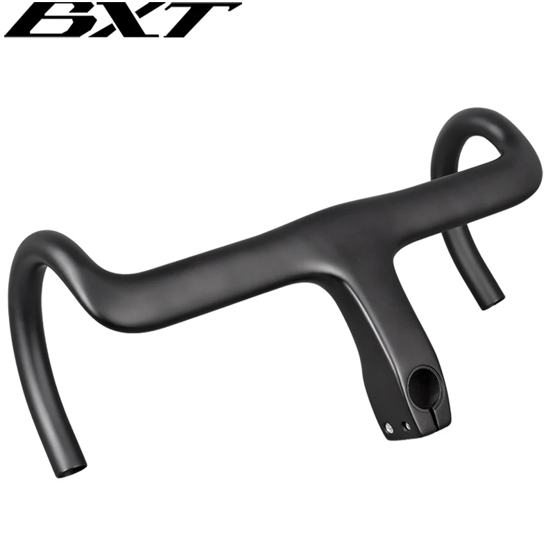 BXT Carbon Road Integrated Handlebar, 28.6mm, Handlebars for Road Racing Bicycles, Bicycle Parts