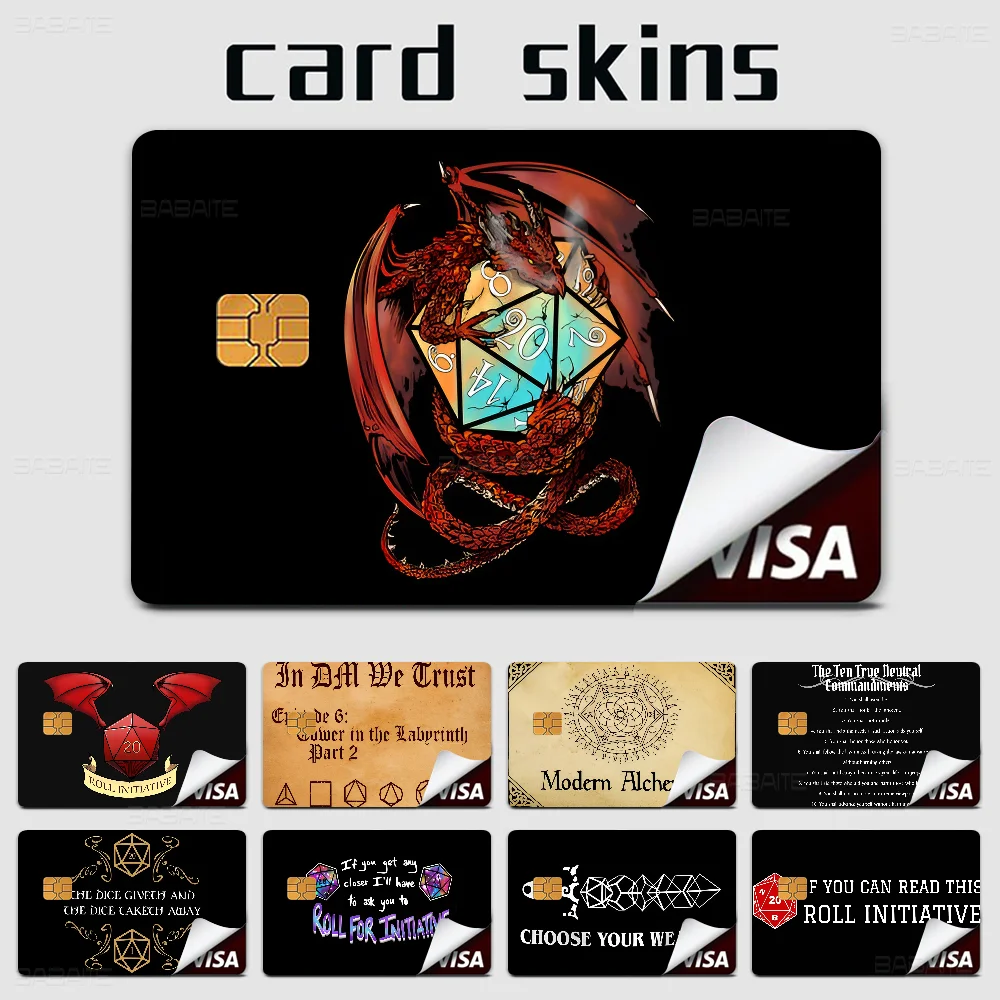 

Welcome To The Dungeons Roll for Initiative Anime Cartoon Sticker Film Skin for Credit Card Debit Bank Bus Card
