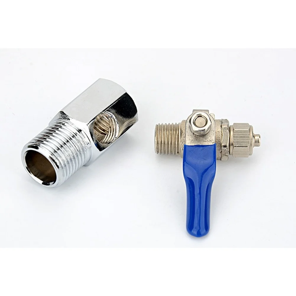 For RO Water Purifier Inlet Tee Connector with 2 Way Ball Valve and Dual Thread Sizes 20mm and 12mm for Filtration Setup