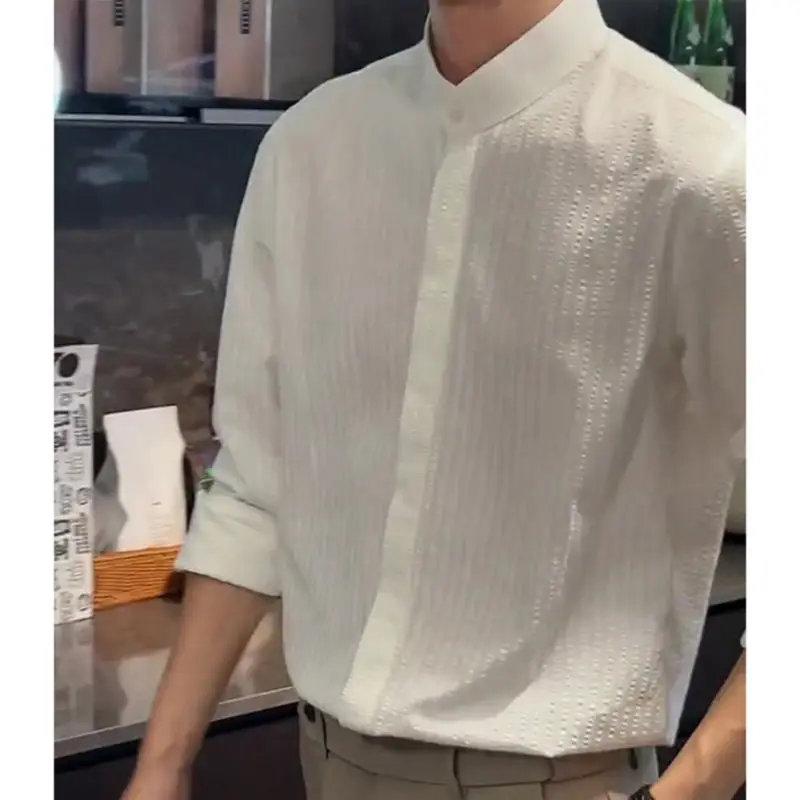 

Men's Oversized Casual Striped Long Sve irt Vintage Loose Faion Comfortable Leisure Cotton irt for Autumn Winter