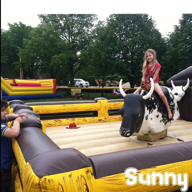 commercial wholesale outdoor inflatable bull fighting game mechanical bucking bull game for adults