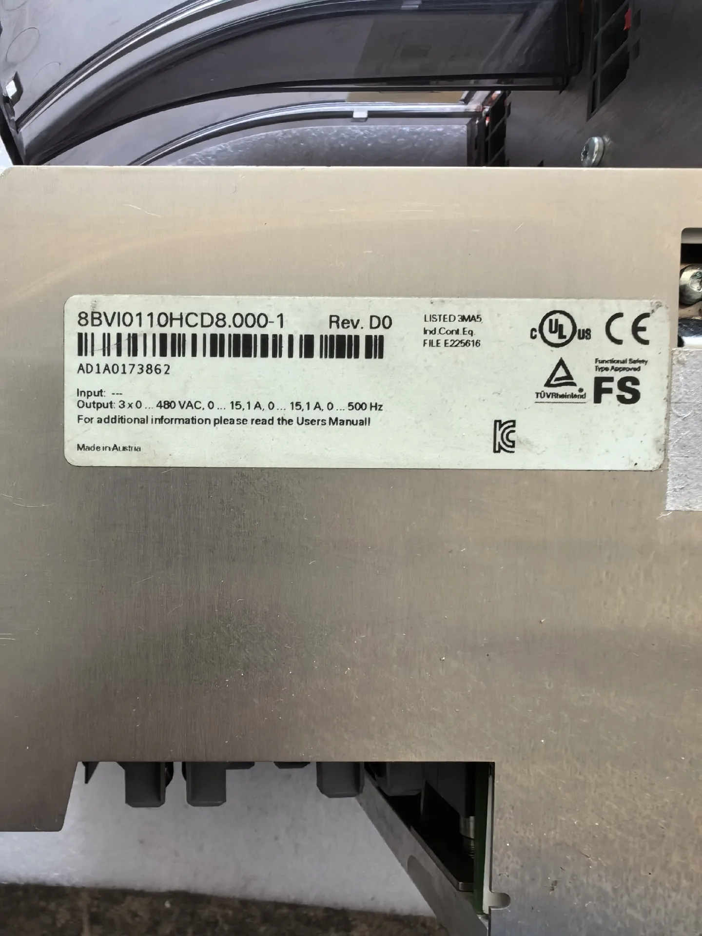 8BVI0110HCD8.000-1 Serwonapęd dla B&R