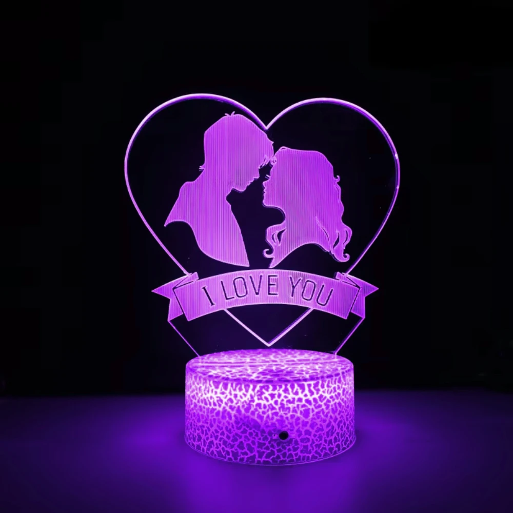 Nighdn Acrylic I Love You 3D Lamp Illusion LED Night Light Heart 7 Color Changing Nightlight Valentines Day Gifts for Girls Boys