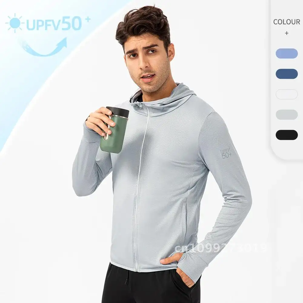 

Ultra-Light UV Protection Skin Coats, Men's Sportswear, Jackets, Windbreaker, Hooded Casual + UPF 50 Summer,
