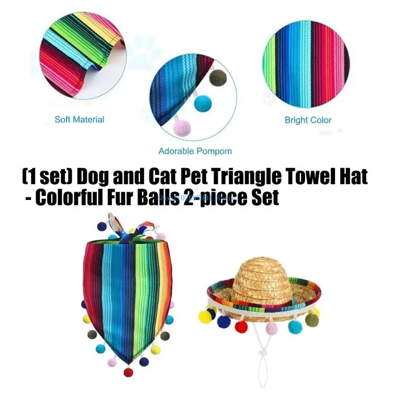 N7YF Celebration Themed Braided Cap And Bandana Combo For leopardine Figurines Outdoor Adornments