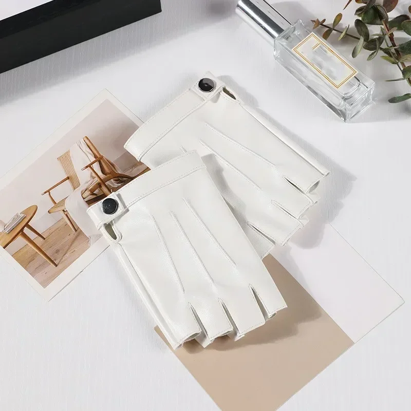 Men Women Daily Outings Car Driving Half Finger Gloves Mittens Lady Comfortable Outdoor Driving Gloves