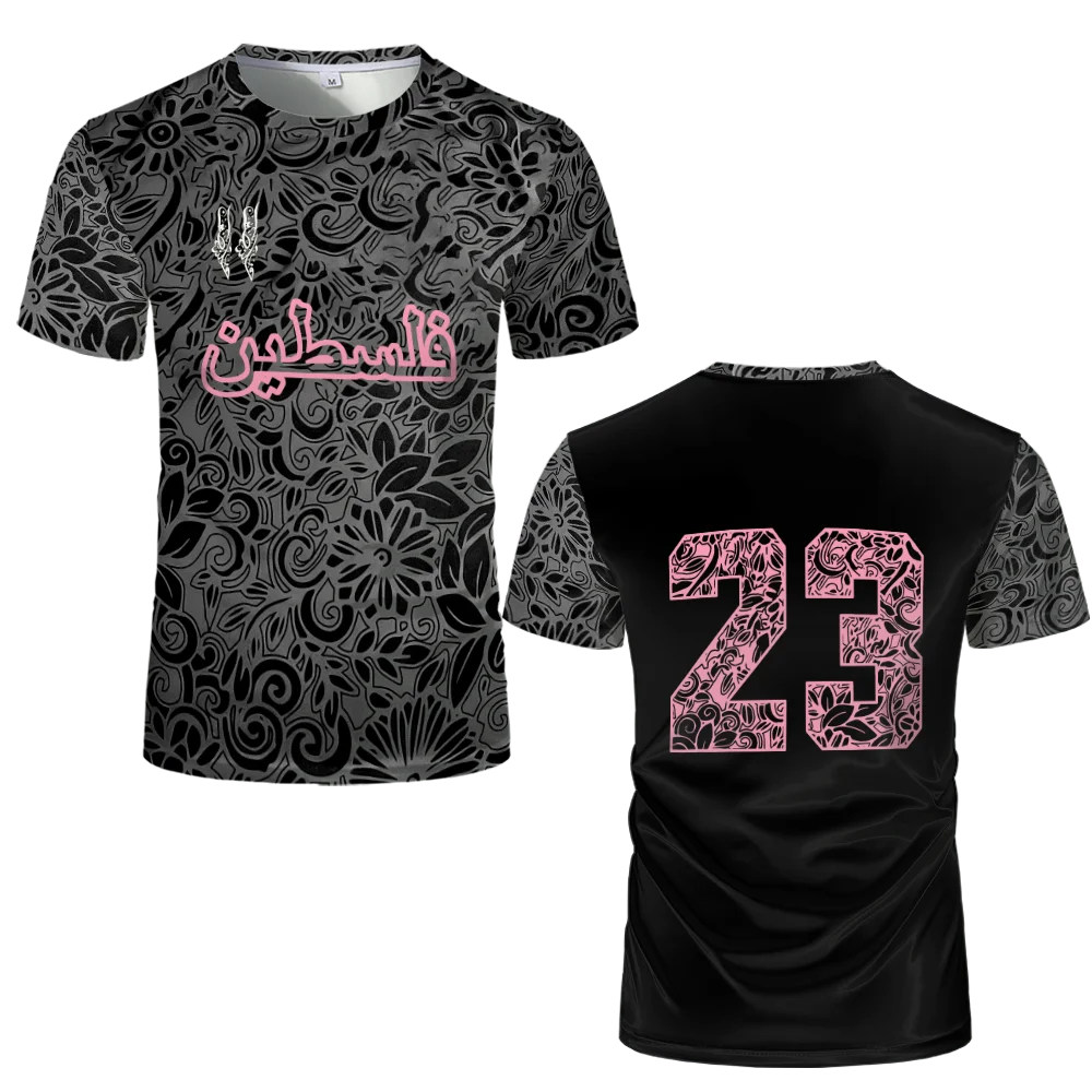

Футболки с футбольным джерси Палестины для взрослых и детей, легкая роскошная футбольная форма с цифровым принтом, летние мужские футболки с флагом Палестины