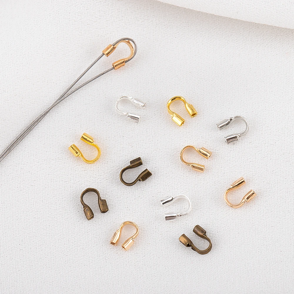 

100pcs 4.5x4mm Wire Protectors Wire Guard Guardian Protectors loops U Shape Accessories Clasps Connector For Jewelry Making
