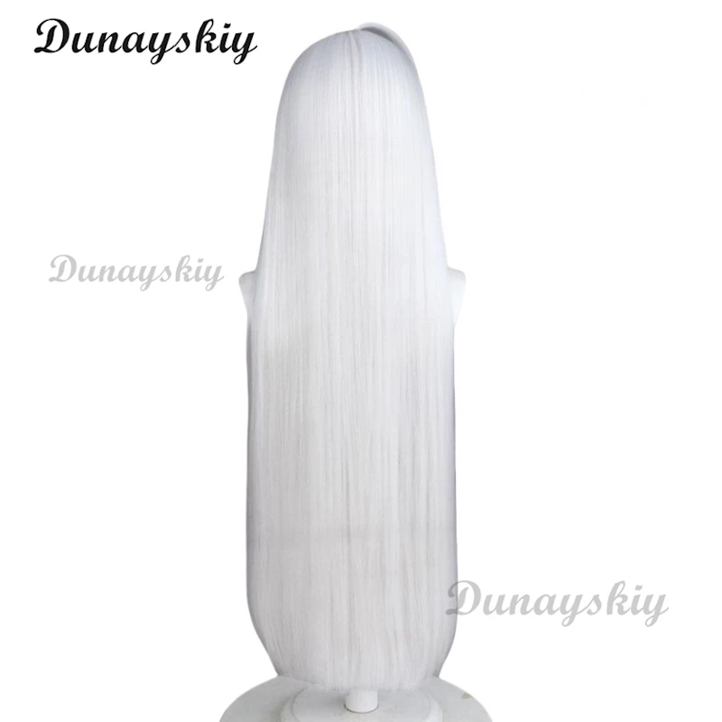 아야치 네네 코스프레 가발 90cm 흰색 긴 머리 내열성 합성 가발 게임 마녀의 휴일 아야치 네네 코스프레 가발
