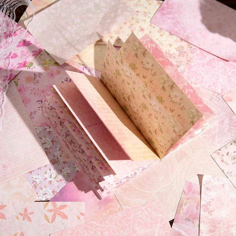 100Sheets Roses Memo Note Material Paper Flower Pad Book Decoration Wrapping Account Scrapbooking Notebooks 144*94MM
