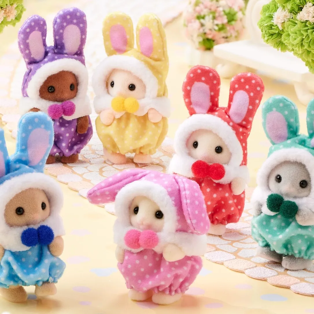 New Kawaii SYLVANIAN FAMILIES Anime Figures Blind Box 40th Anniversary Rabbit Blind Box Custom Room Decoration Birthday Toy Gift