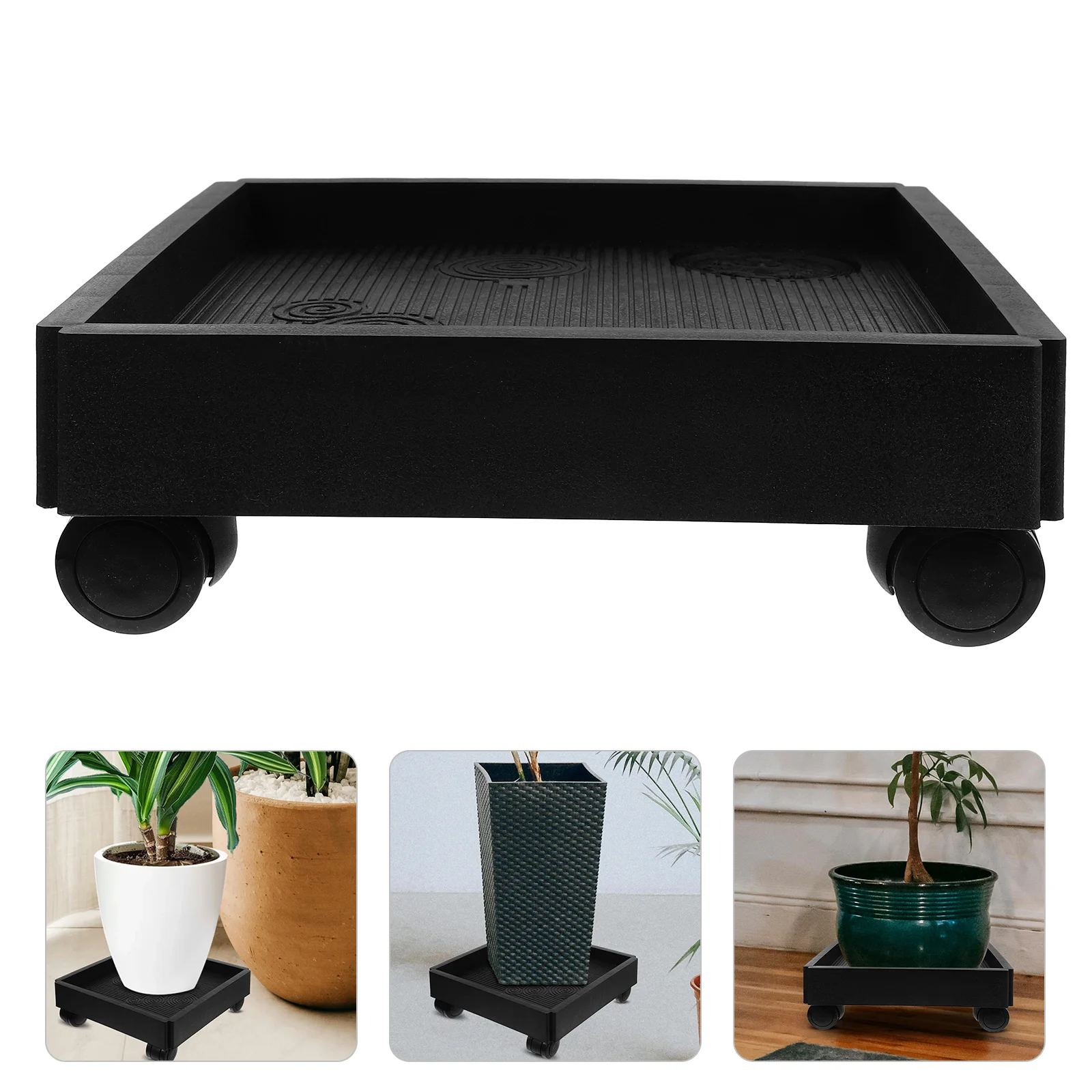 Chassis Base with Wheels Garden Pot Trolleys Flower Moving Tray Round Planter Stand Abs Plastic Floral Saucer