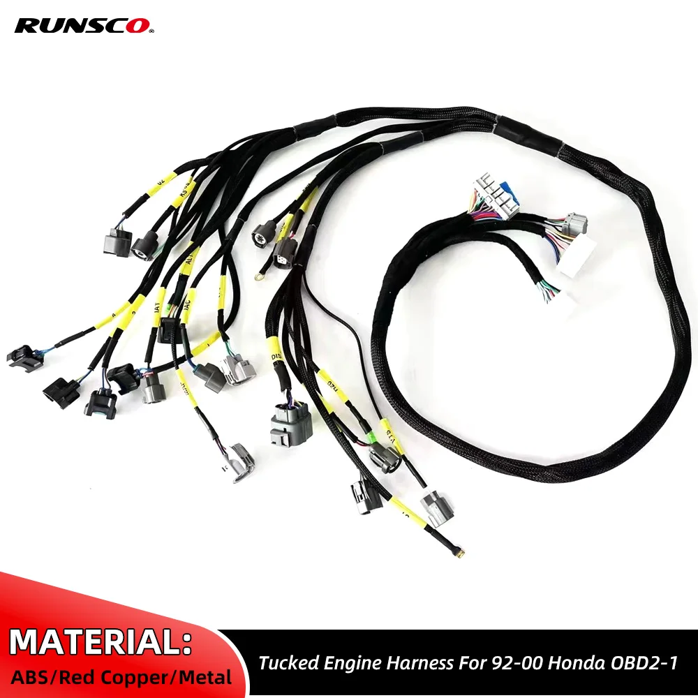 

CNCH-OBD2-1 Tucked Engine Harness For 92-00 Honda Civic Integra B16 B18 D16 EK EG EM Engine Motor Wiring Harness