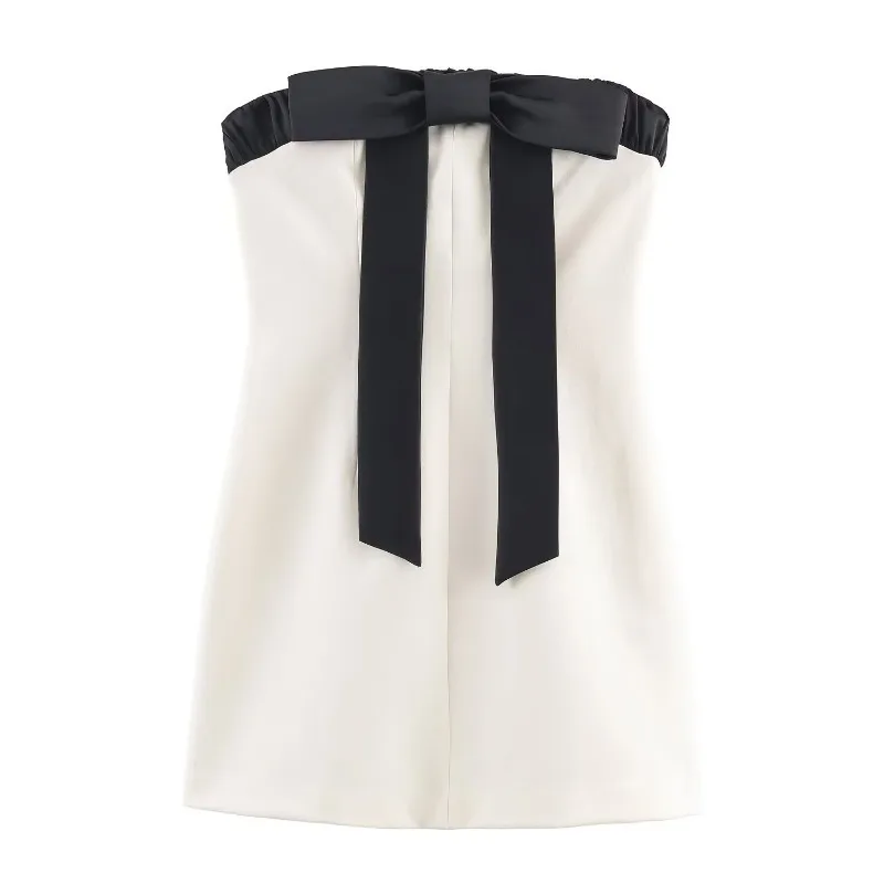 

Women's 2026 Spring New Arrival: Chic Minimalist Bow-Knot Strapless Dress