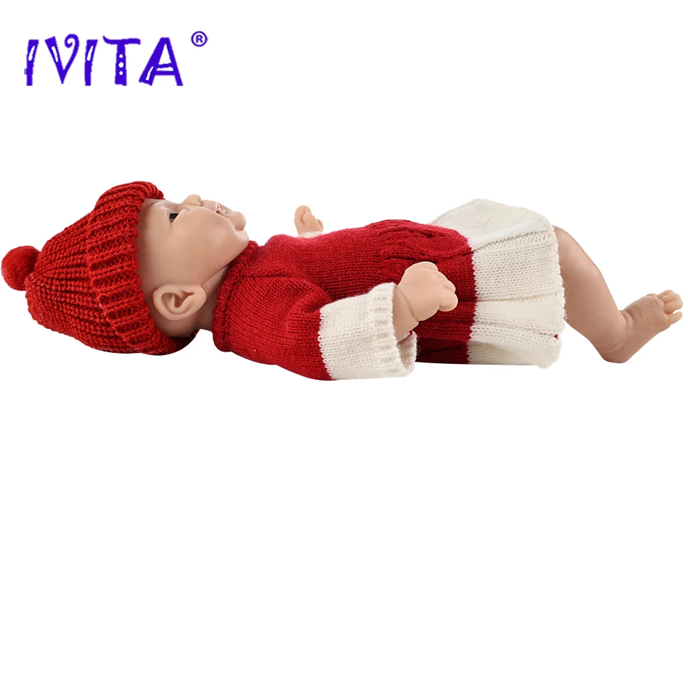 IVITA 14 Zoll 1,5 kg 100 % Silikon-Reborn-Puppe „Coco“ – Realistische Baby-Mädchenpuppe zum Selbstgestalten, weiche, lebensechte Kinderspielzeuge