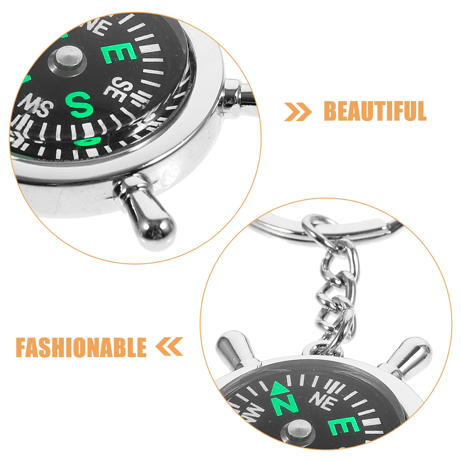 

Pocket Compass Keychain Man Camping Accessories Emergency Zinc Alloy Multiple Tool